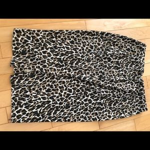 J. Crew Animal Print Pencil Skirt Size 0 100% cotton